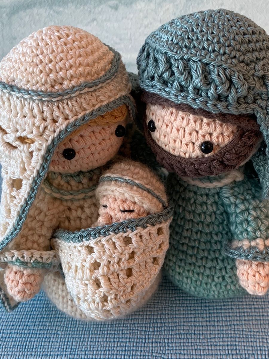 Patroon Kerststal Jozef, Maria en baby Jezus